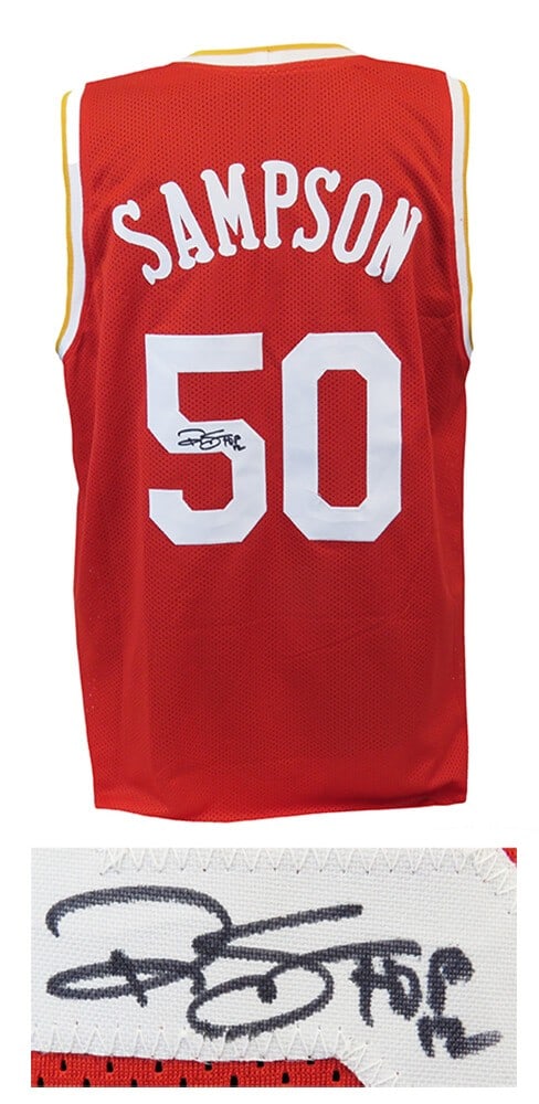 Ralph Sampson Signed Rockets Jersey with HOF 12 Inscription SS COA (1 of 2)