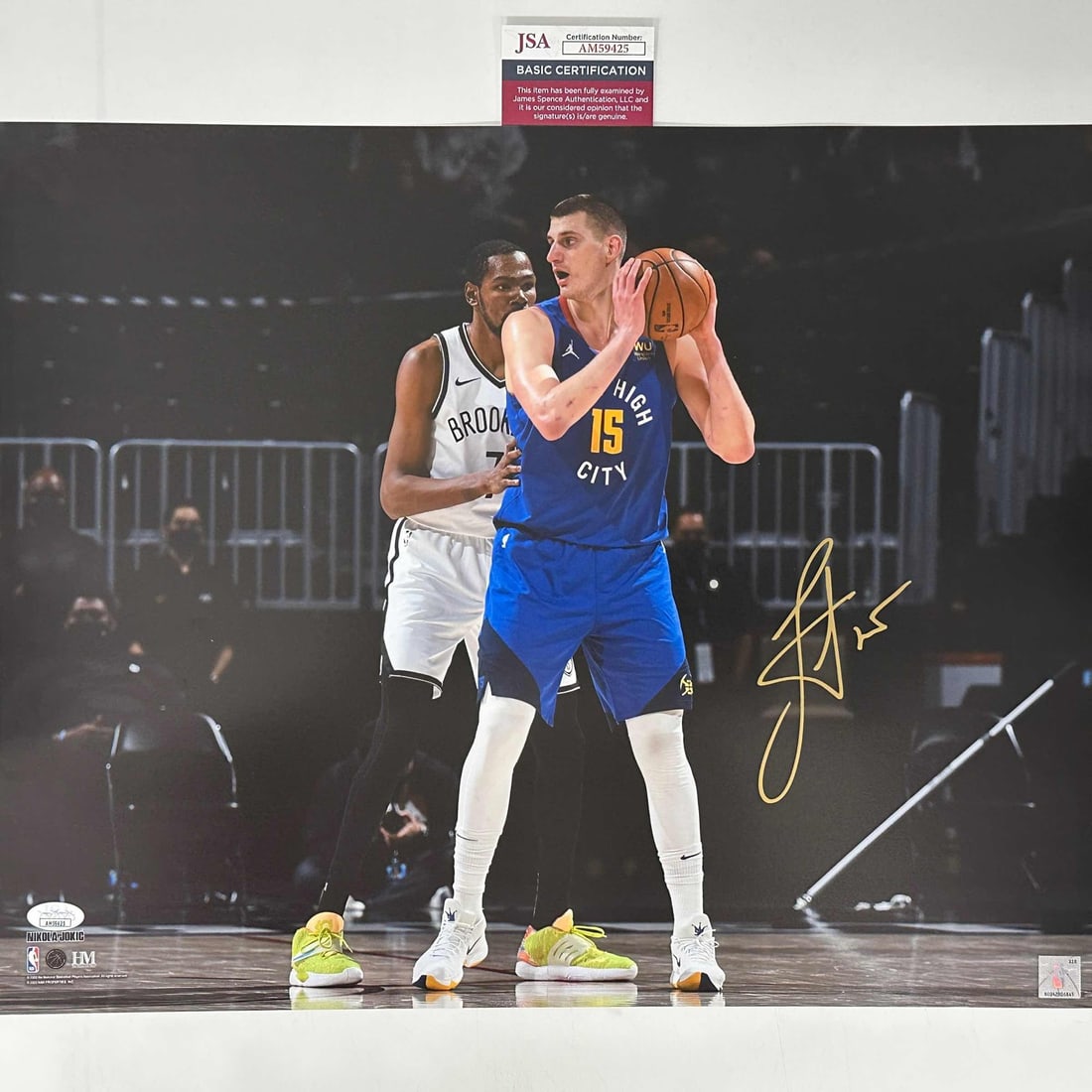 Autographed Nikola Jokic 16x20 Photo Denver Nuggets JSA COA: Autographed Nikola Jokic 16x20 Photo Denver Nuggets JSA COA This is an original autographed 16x20 basketball photo of Nikola Jokic, the renowned player of the Denver Nuggets. The photo comes with a Ja