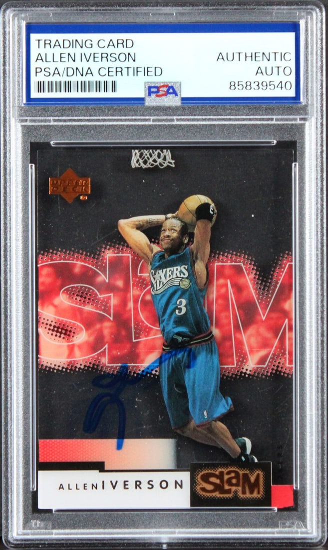 Allen Iverson 2000 Upper Deck Slam #40 PSA DNA slabbed autograph card (1 of 2)