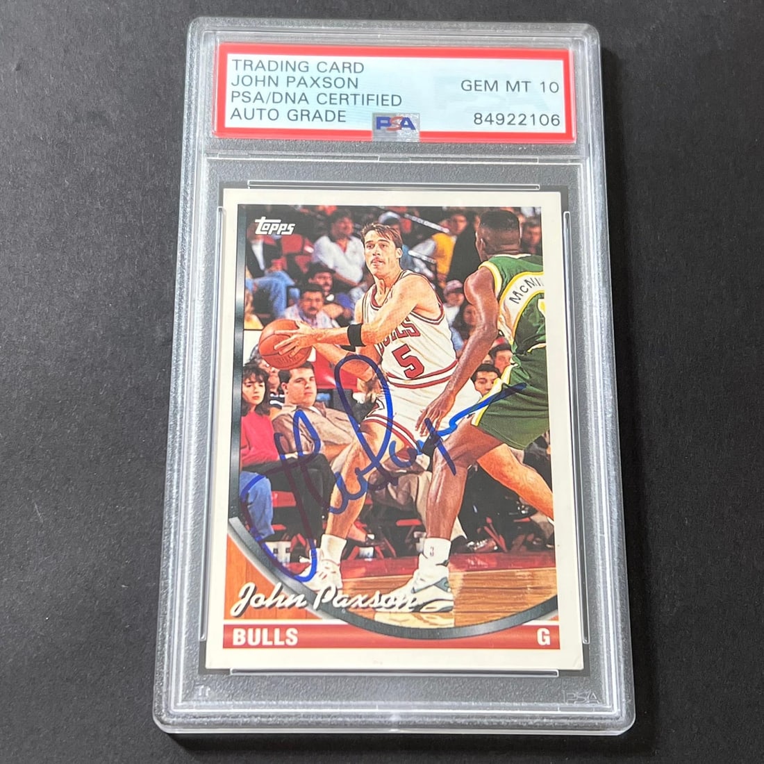 John Paxson Autographed 1993-94 Topps Basketball Card PSA/DNA Encapsulated Grade 10 (1 of 2)