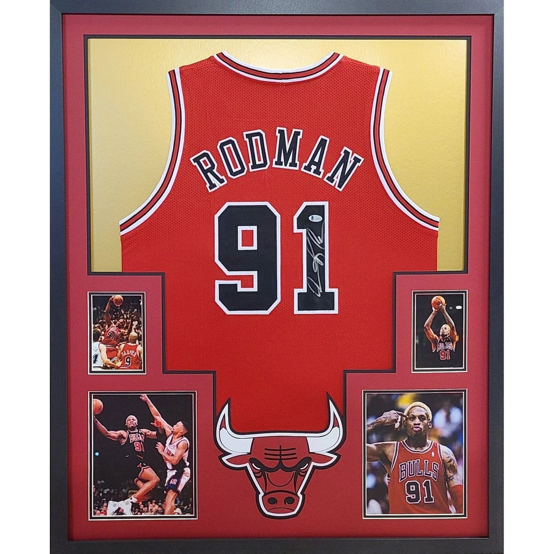 Beckett Authenticated Framed Dennis Rodman Bulls Jersey (1 of 3)