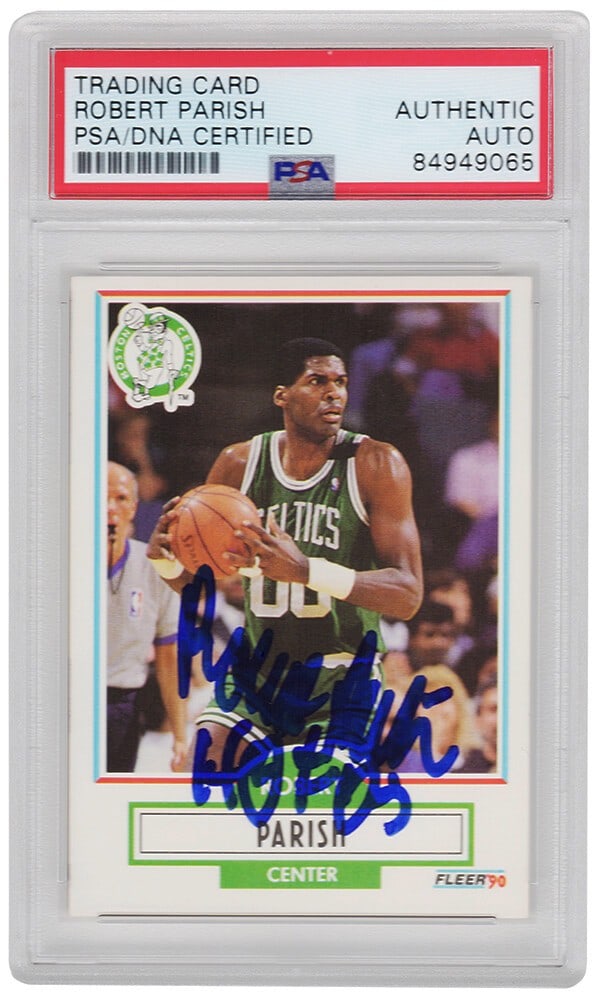 Robert Parish Signed Celtics 1990-91 Fleer Card #13 HOF 03 PSA (1 of 2)
