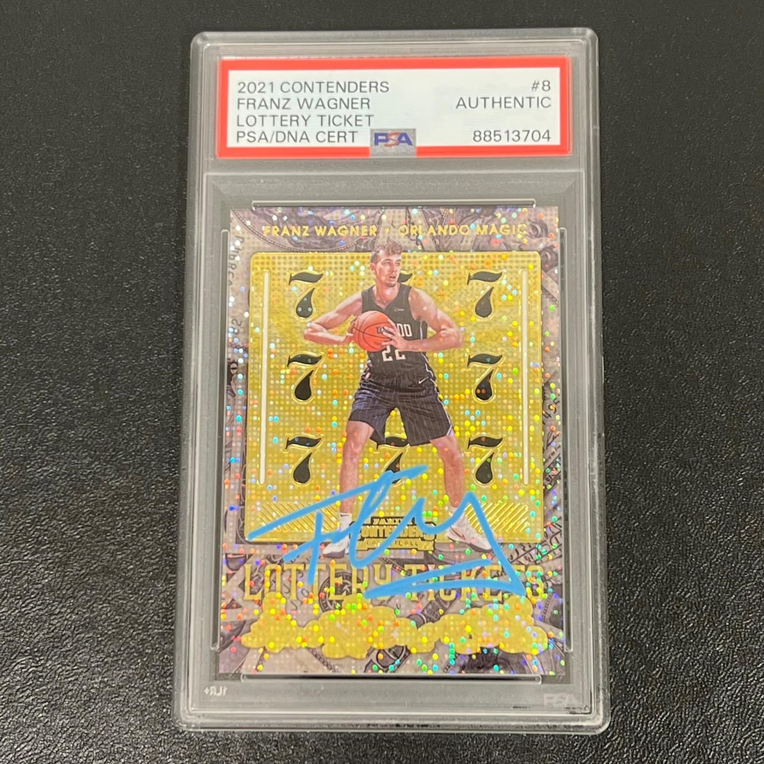 2021-22 Panini Contenders Franz Wagner Signed Card PSA/DNA Authenticated: 2021-22 Panini Contenders Franz Wagner Signed Card PSA/DNA Authenticated This listing features a 2021-22 Panini Contenders Lottery Ticket #8 card, autographed by Franz Wagner, who is recognized for hi