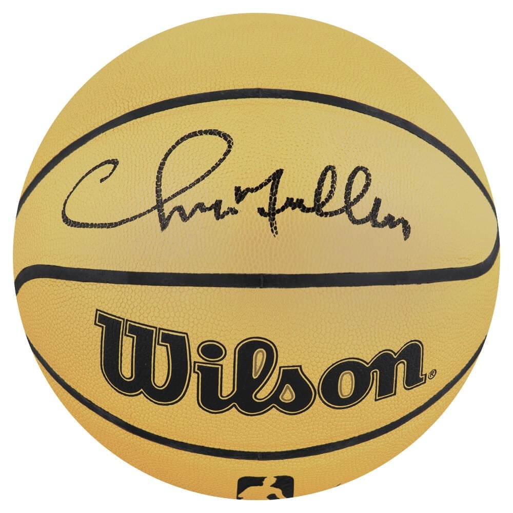 Chris Mullin Signed NBA Basketball Wilson Gold with COA (1 of 1)