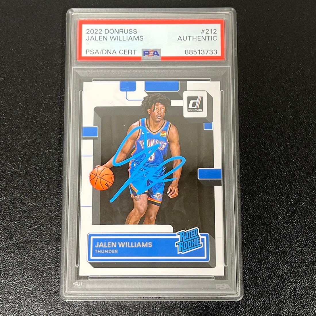 2022-2023 Panini Donruss #212 Jalen Williams Signed Card PSA Authenticated: 2022-2023 Panini Donruss #212 Jalen Williams Signed Card PSA Authenticated This 2022-2023 Panini Donruss Basketball #212 card features the signature of Jalen Williams, a rising star from the Oklahoma 