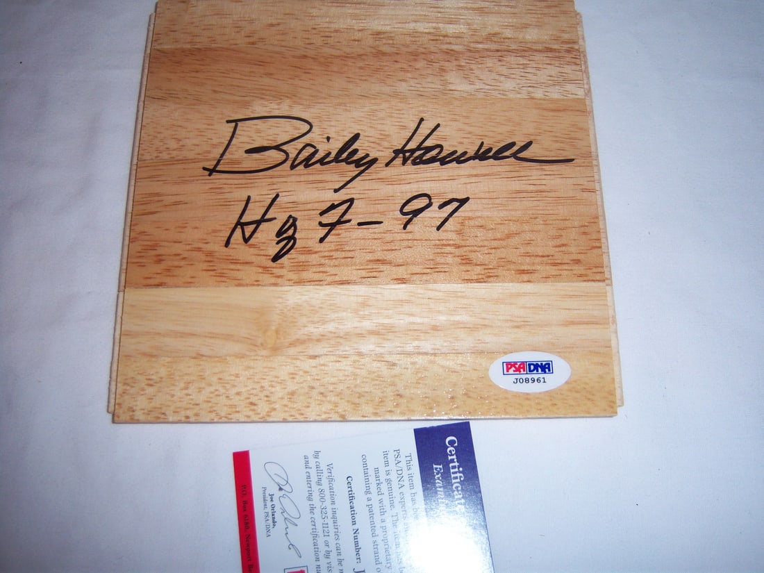6x6 Inch Signed Floorboard by Bailey Howell PSA DNA Authenticated Celtics HOF (1 of 2)
