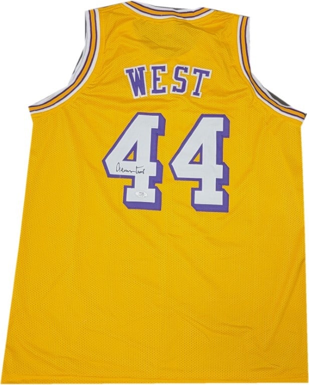 Jerry West Autographed #44 Yellow Lakers Jersey PSA/DNA Authenticated: Jerry West Autographed #44 Yellow Lakers Jersey PSA/DNA Authenticated This is an original autographed yellow jersey of Jerry West, the legendary player of the Los Angeles Lakers. The jersey features t