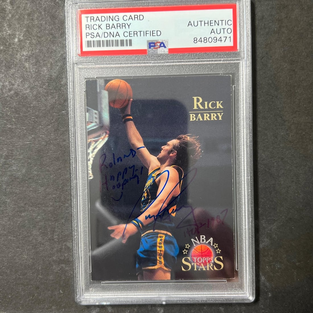 Rick Barry Autographed 1980 Topps Stars Card PSA Encapsulated Golden State Warriors (1 of 2)