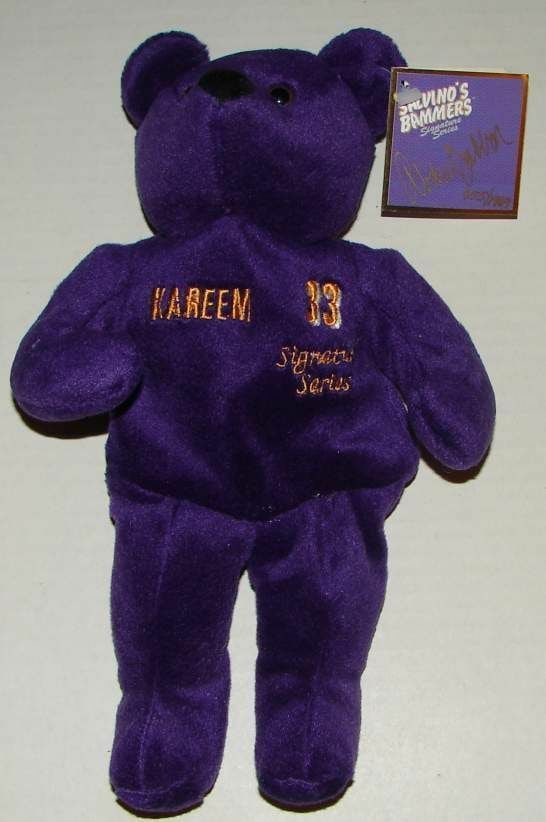Kareem Abdul-Jabbar Laker Signature Bear with Autographed Tag (1 of 3)