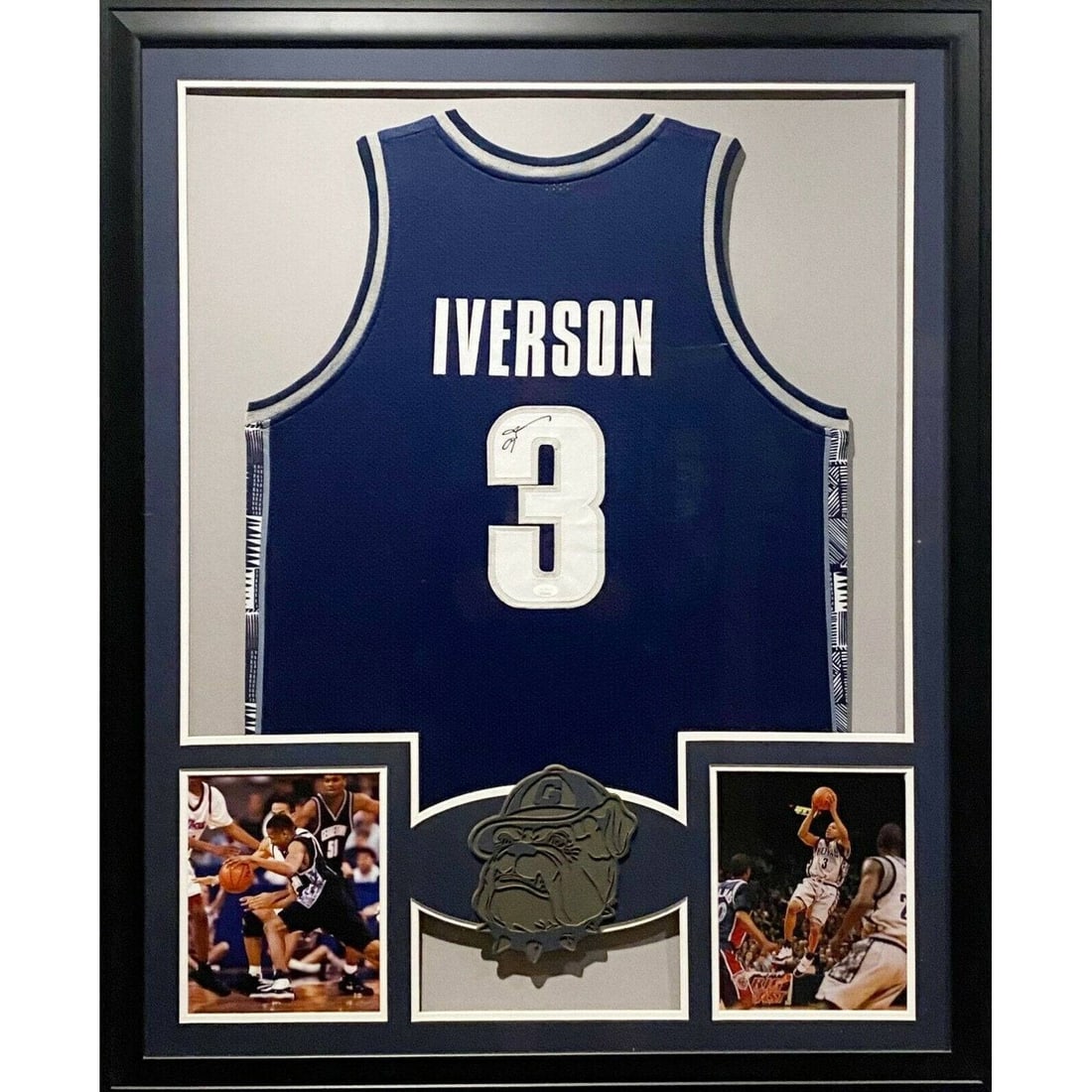 Framed Allen Iverson Signed Jersey with JSA Authentication Philadelphia 76ers Georgetown (1 of 4)