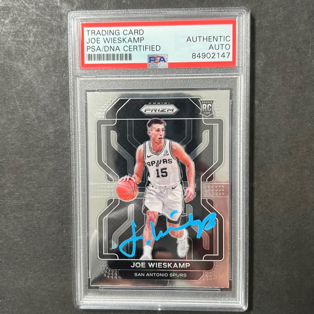 2021-22 Panini Prizim #322 Joe Wieskamp Signed Rookie Card PSA/DNA (1 of 2)