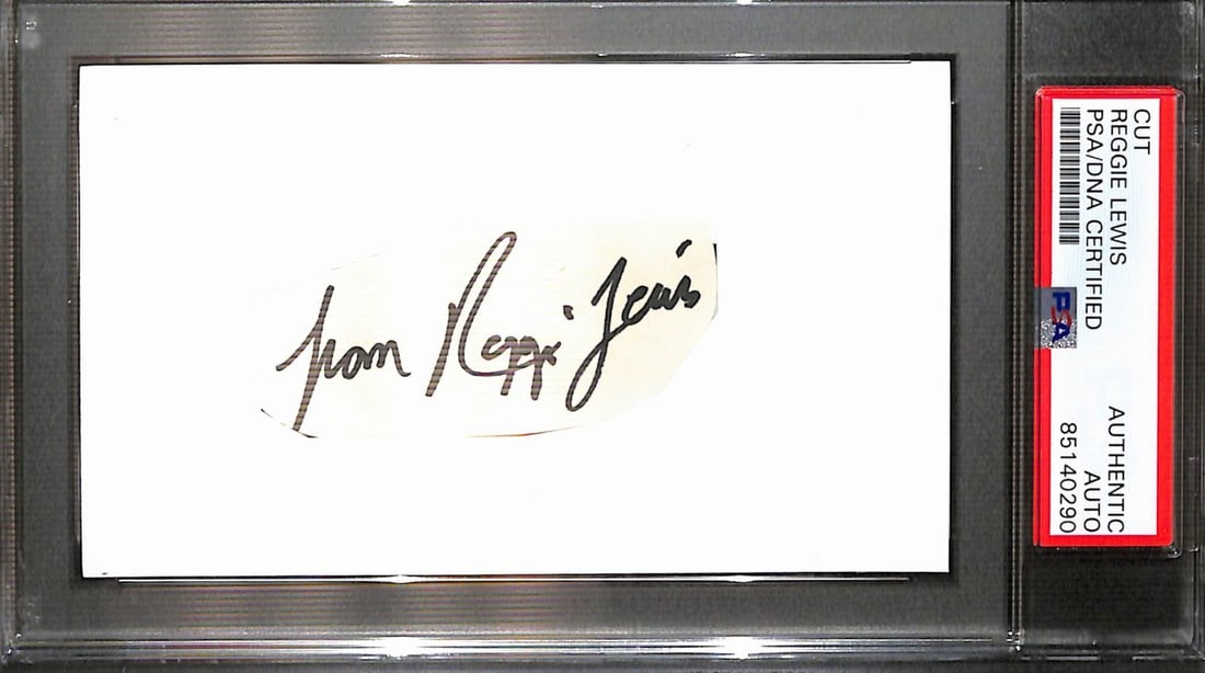 Reggie Lewis Signed 3x5 Index Card Boston Celtics PSA/DNA (1 of 2)