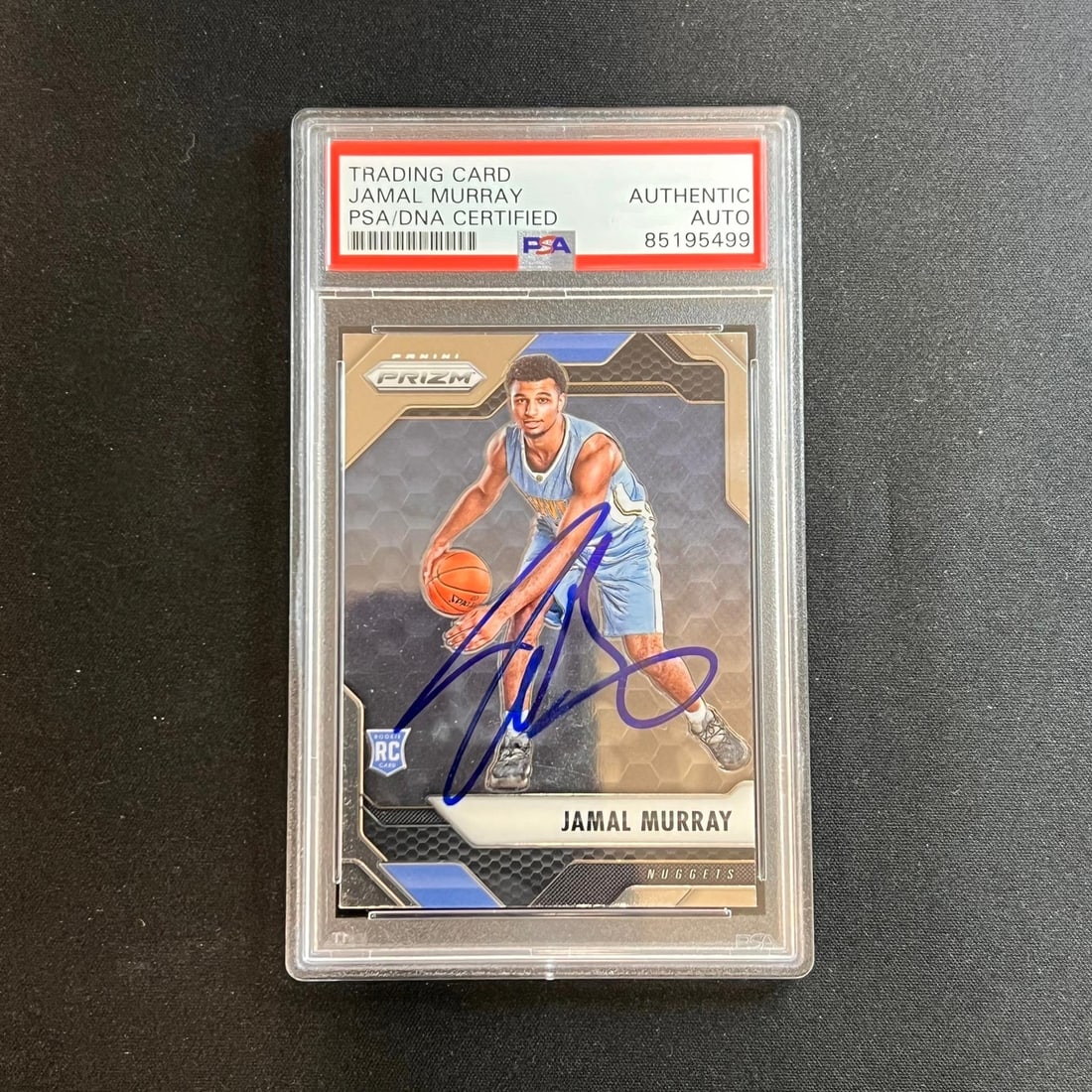 2016-17 Panini Prizm Jamal Murray Signed Card PSA/DNA Nuggets RC: 2016-17 Panini Prizm Jamal Murray Signed Card PSA/DNA Nuggets RC This 2016-17 Panini Prizm #175 card features the signature of Jamal Murray, a talented player for the Denver Nuggets. The autograph has