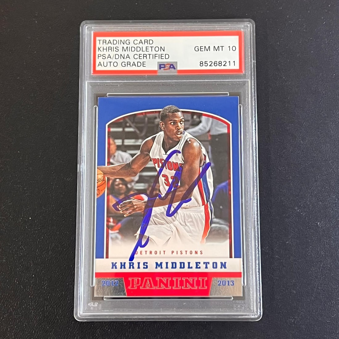 PSA 10 Khris Middleton autographed 2012-13 Panini #276 basketball card (1 of 2)
