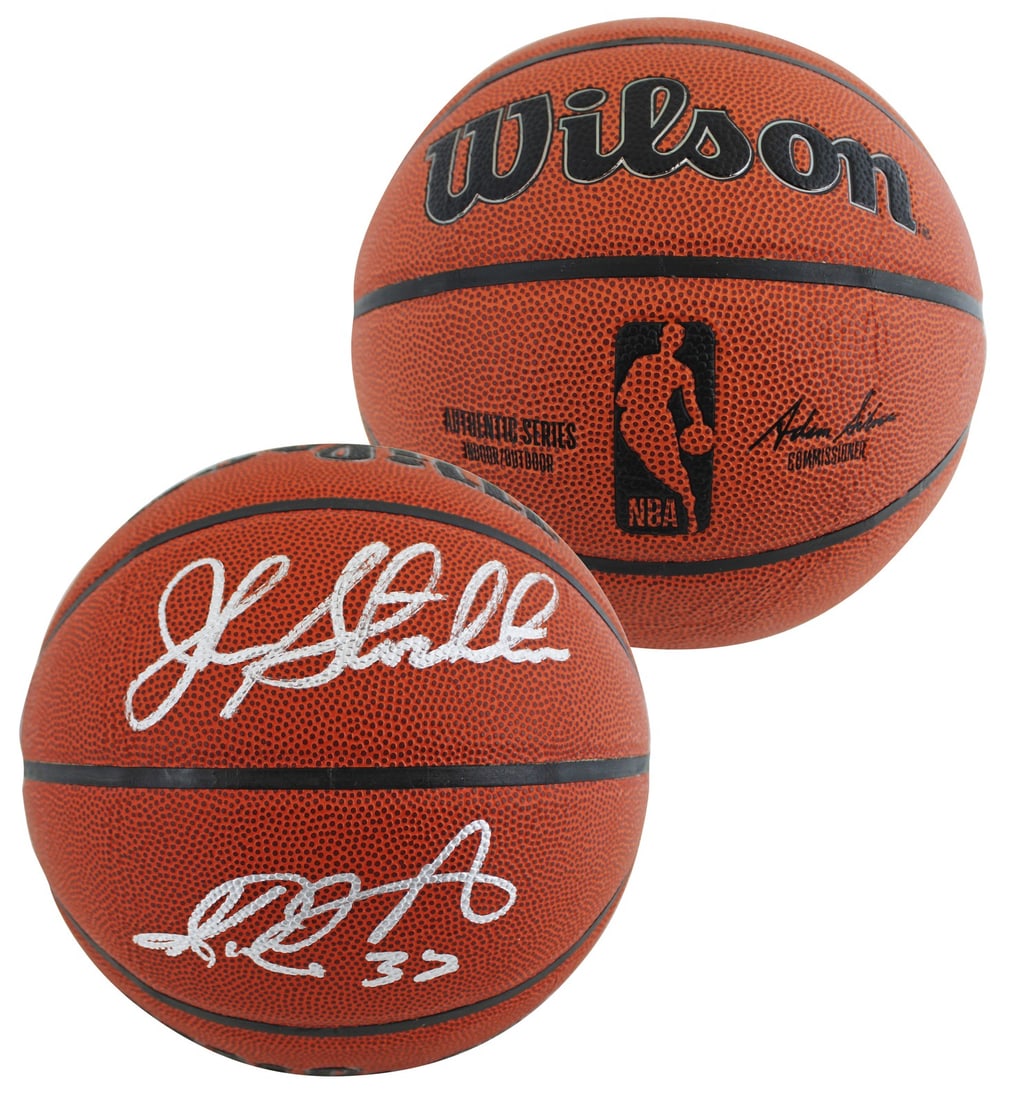 Authentic Signed John Stockton Karl Malone Basketball Utah Jazz Beckett (1 of 4)
