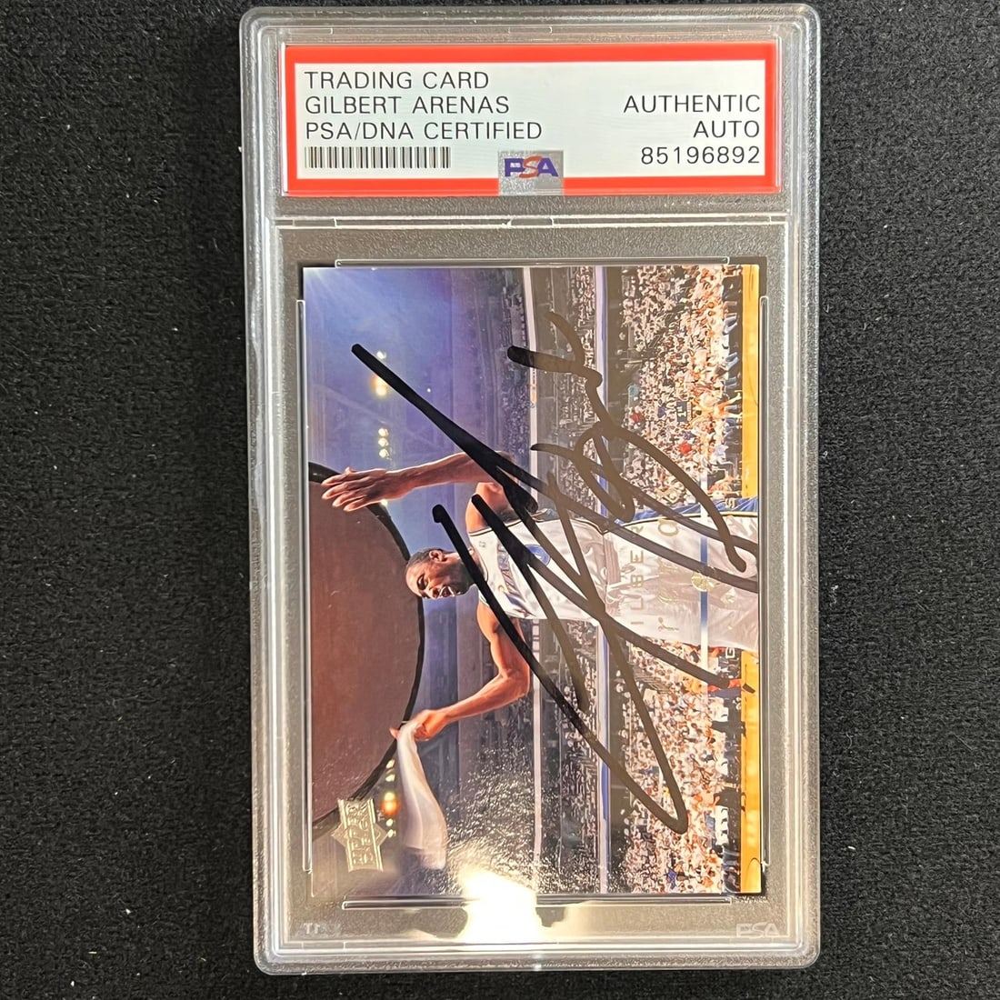 2008-09 Upper Deck MVP #199 Gilbert Arenas Signed PSA Slabbed Card Wizards: 2008-09 Upper Deck MVP #199 Gilbert Arenas Signed PSA Slabbed Card Wizards This is a 2008-09 Upper Deck MVP #199 trading card featuring the autograph of Gilbert Arenas, a renowned player for the Washi