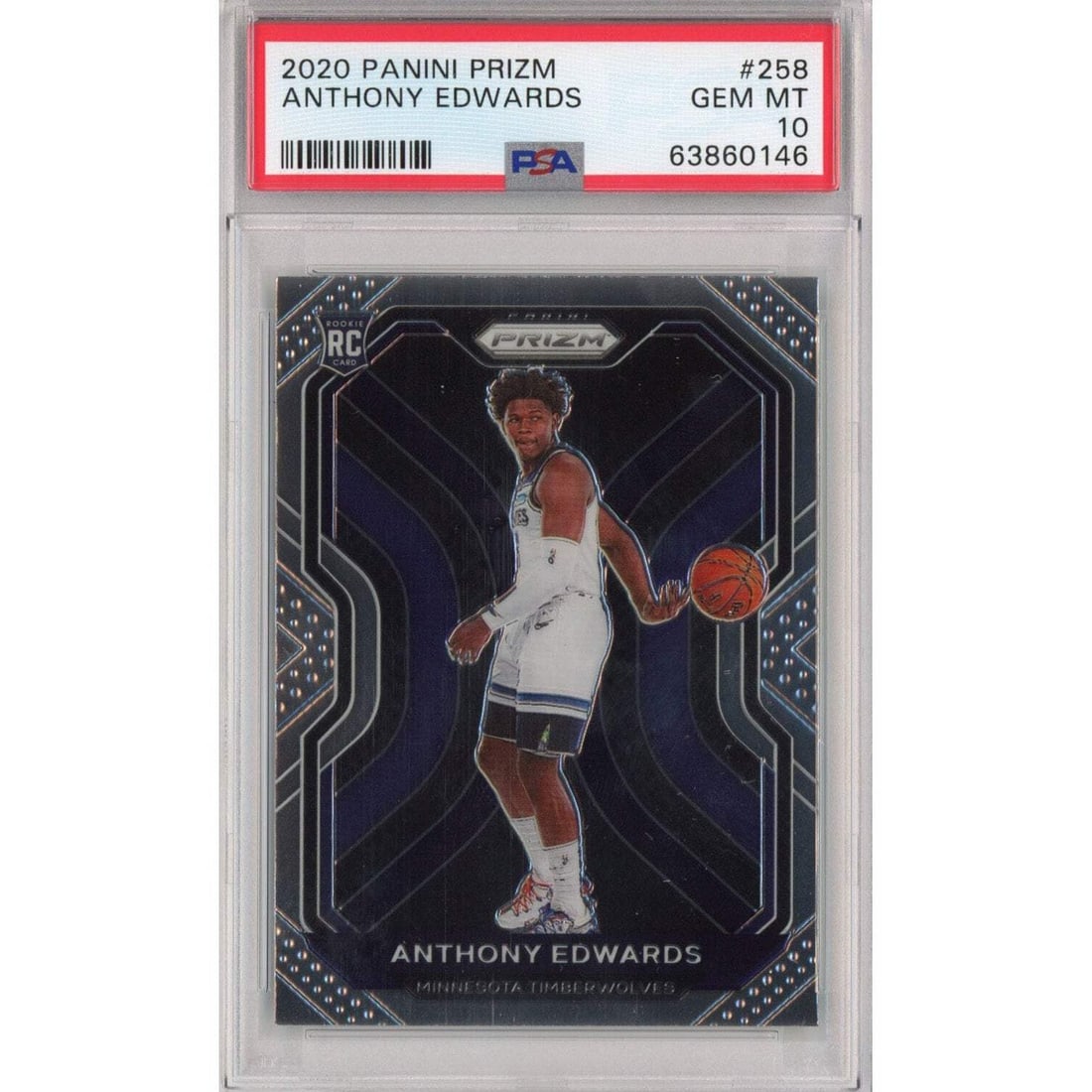 2020-21 Panini Prizm Anthony Edwards Rookie Card PSA 10 NBA (1 of 2)