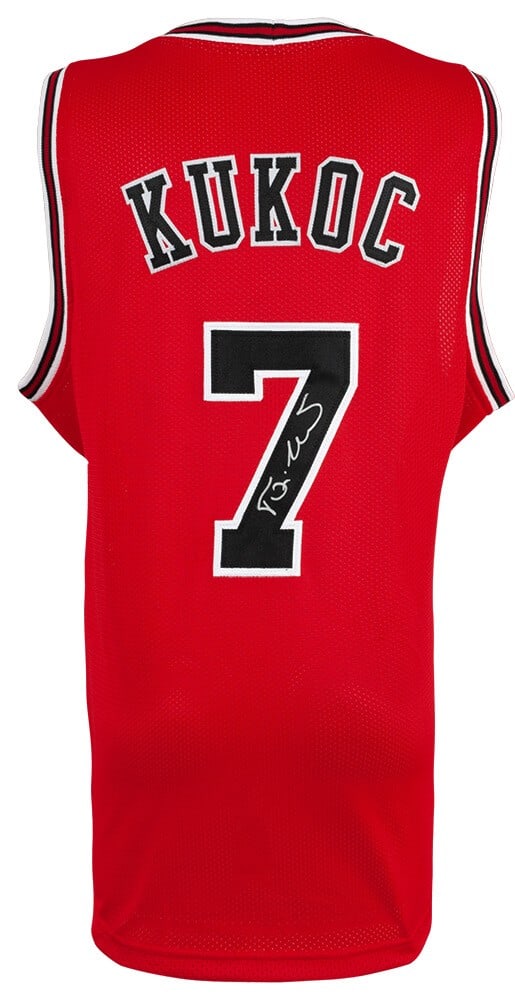 Autographed Toni Kukoc Red Custom Jersey (1 of 2)