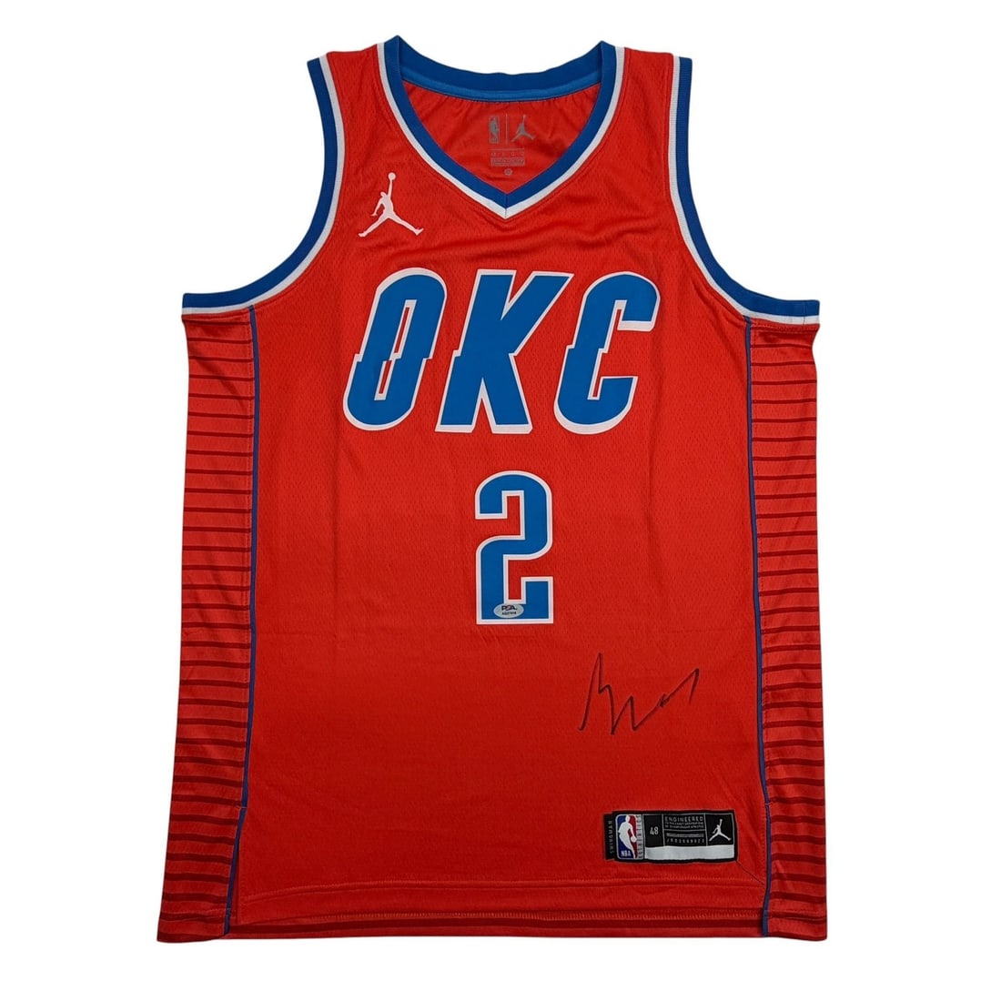 Shai Gilgeous-Alexander Thunder orange autographed NBA jersey PSA COA (1 of 4)
