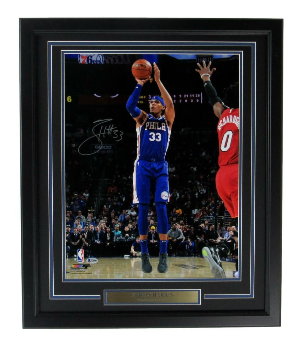 Tobias Harris Philadelphia 76ers Signed Framed 16x20 Photo BAS Authenticated (1 of 4)