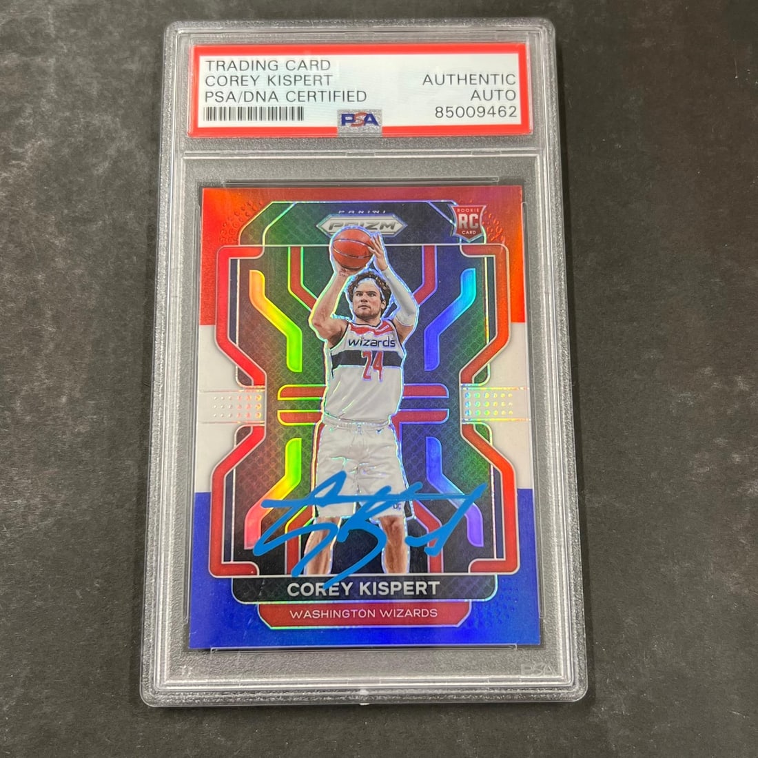 2021-22 Panini Prizm #275 Corey Kispert Signed Card PSA Slabbed Wizards (1 of 2)