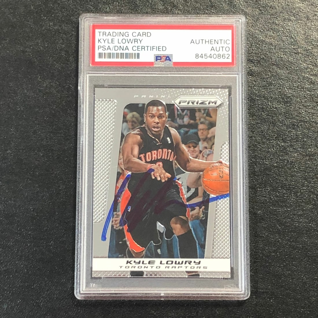 2013-14 Panini Prizm Kyle Lowry Signed Card PSA Authenticated Raptors: 2013-14 Panini Prizm Kyle Lowry Signed Card PSA Authenticated Raptors Own a piece of basketball history with this 2013-14 Panini Prizm #163 card featuring a bold autograph from Kyle Lowry, a celebrate