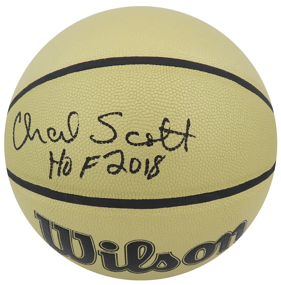Charlie Scott Signed Wilson Gold Basketball HOF 2018 with COA (1 of 1)