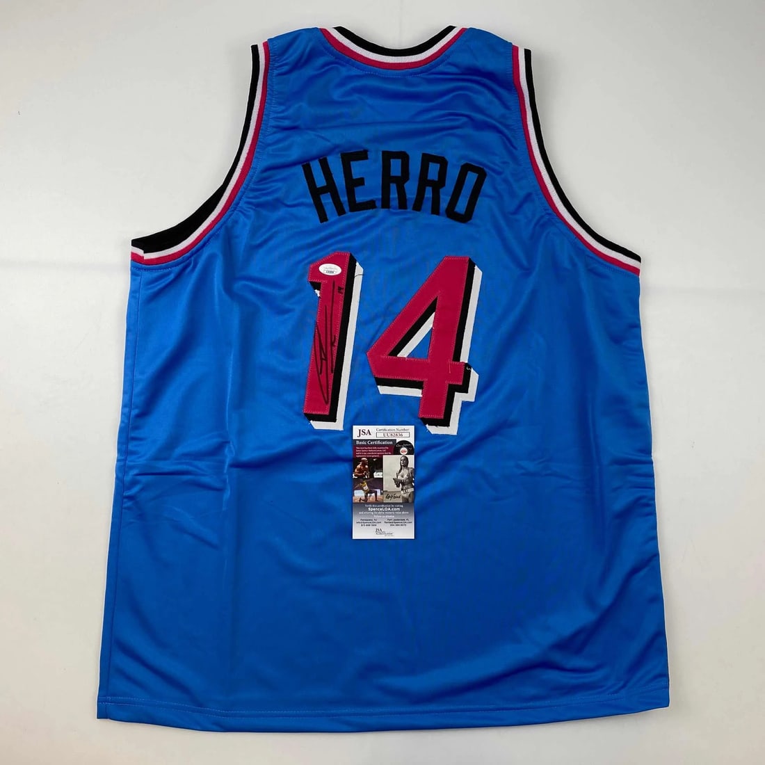Autographed Tyler Herro Miami Blue Vice City Jersey with JSA COA (1 of 4)