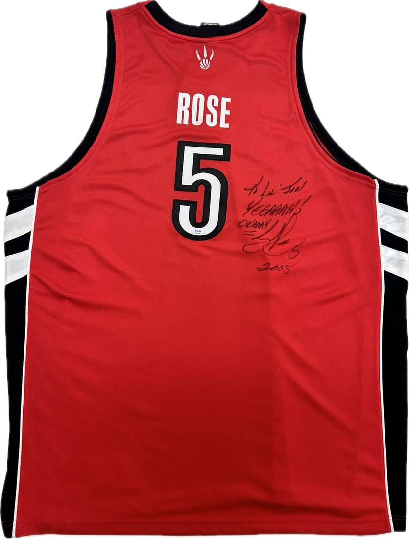 Jalen Rose PSA DNA authenticated Toronto Raptors basketball jersey: Jalen Rose PSA DNA authenticated Toronto Raptors basketball jersey This is a pre-owned Toronto Raptors jersey autographed by Jalen Rose. The autograph has been authenticated by PSA/DNA, ensuring its a