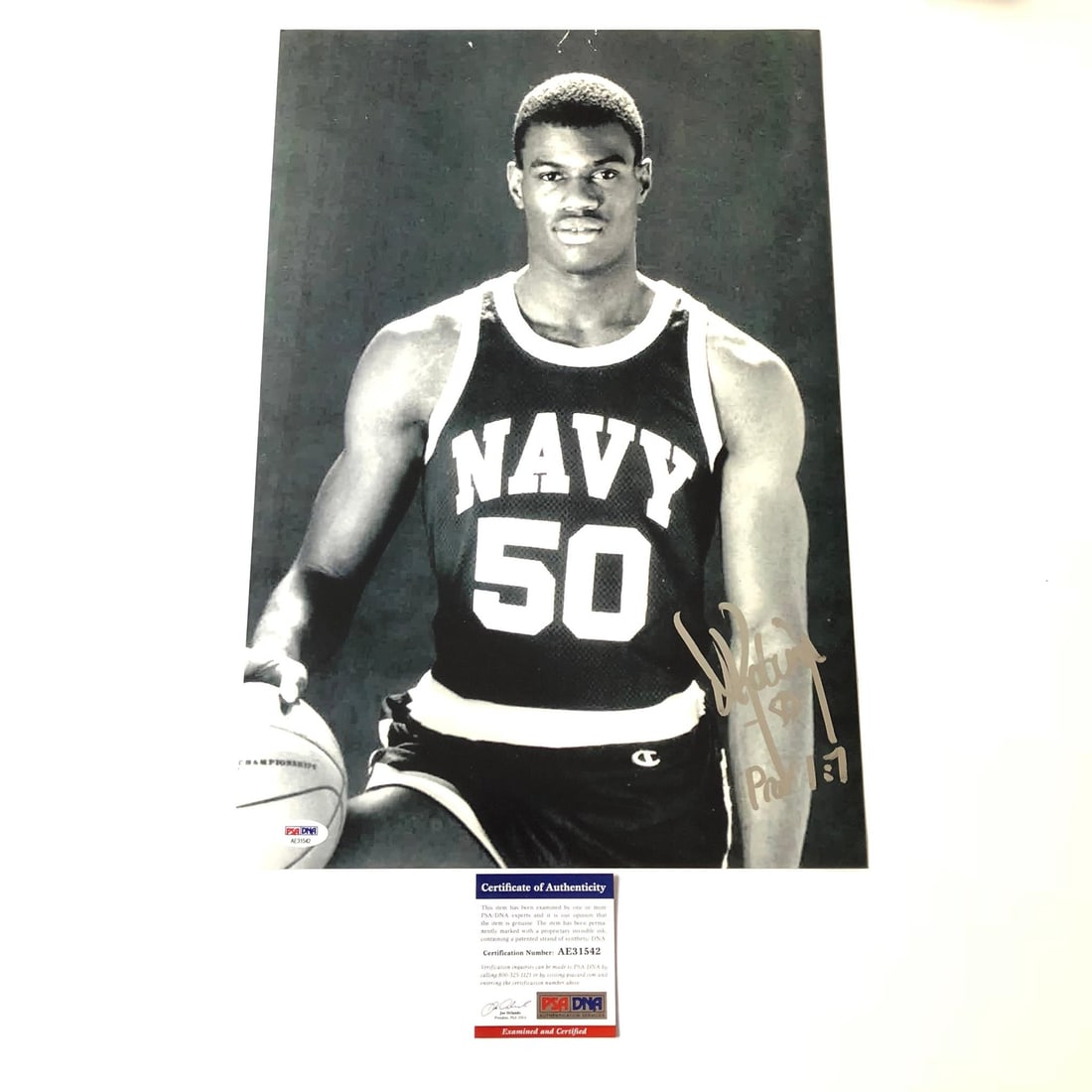 PSA DNA Authenticated David Robinson Autograph 12x18 Spurs Basketball Photo (1 of 4)
