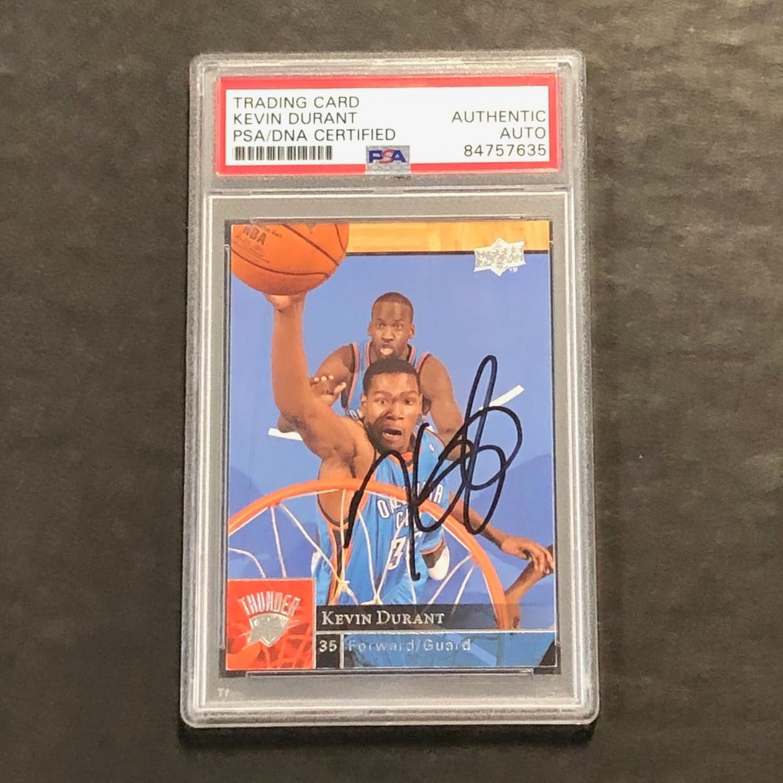2009-10 Upper Deck #135 Kevin Durant Autographed Card PSA Certified Thunder: 2009-10 Upper Deck #135 Kevin Durant Autographed Card PSA Certified Thunder This is a 2009-10 Upper Deck #135 sports trading card featuring a bold autograph from Kevin Durant. This card is a part of t