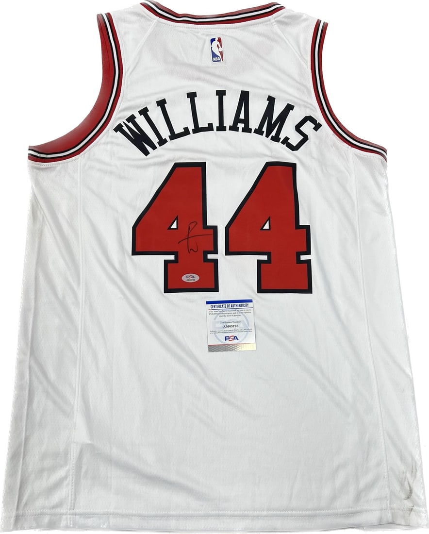 Patrick Williams autographed Chicago Bulls basketball jersey PSA DNA: Patrick Williams autographed Chicago Bulls basketball jersey PSA DNA This is a stitched jersey autographed by Patrick Williams of the Chicago Bulls. The autograph has been authenticated by PSA/DNA. Th