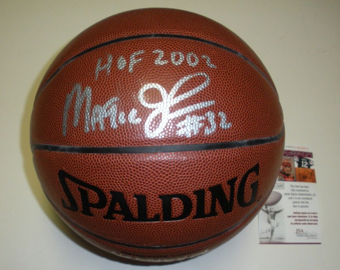 Magic Johnson Autographed NBA Basketball with JSA COA Hall of Fame 2002: Magic Johnson Autographed NBA Basketball with JSA COA Hall of Fame 2002 This is an original basketball signed by Magic Johnson of the Los Angeles Lakers, commemorating his induction into the Hall of F
