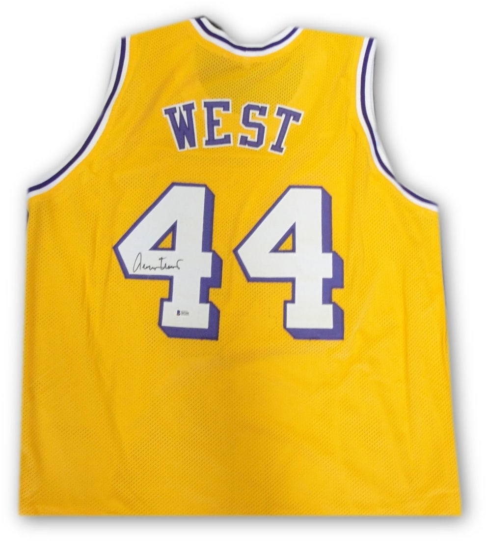 Jerry West Signed Los Angeles Lakers Yellow Jersey Beckett Authenticated (1 of 4)