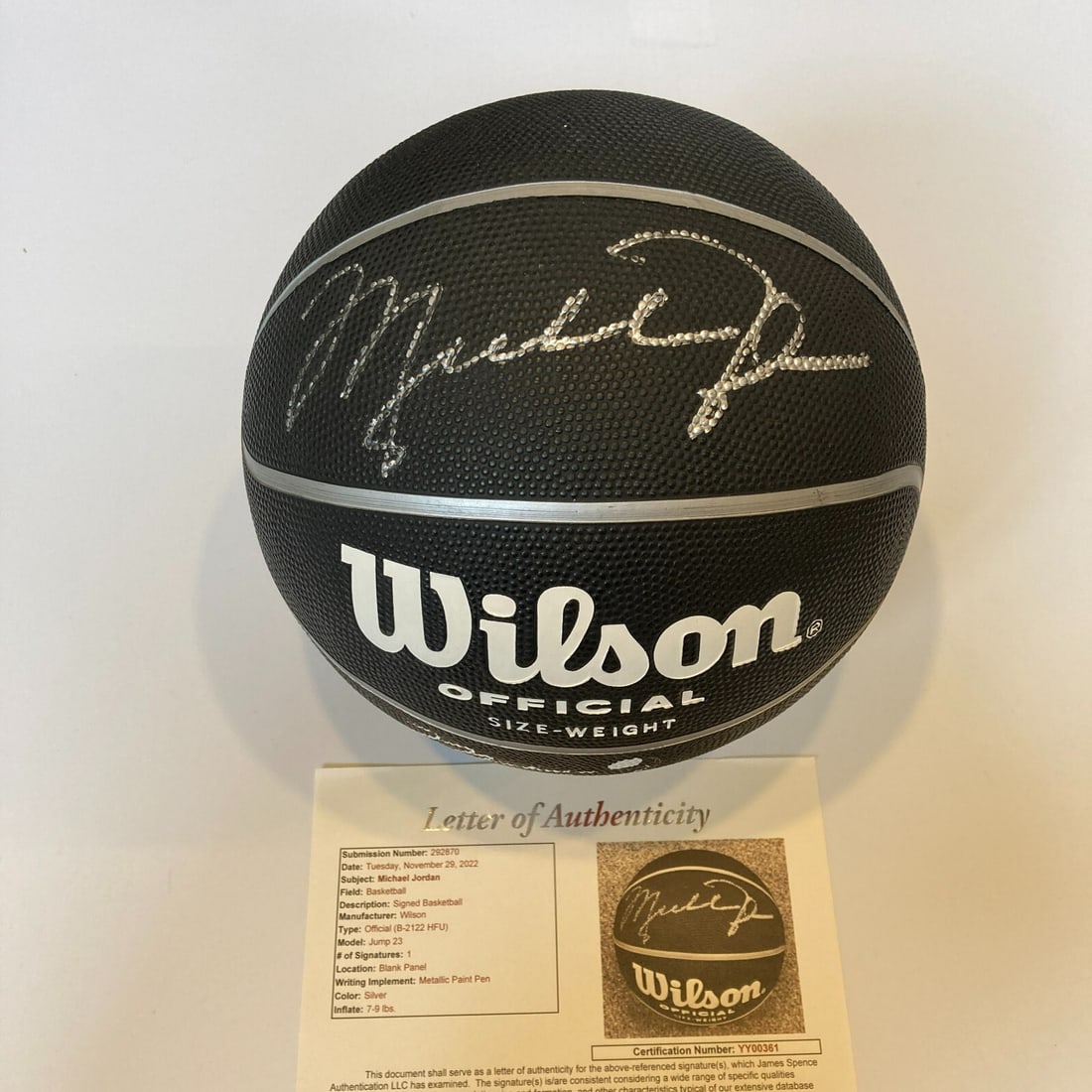 Michael Jordan Signed Wilson #23 Slam Dunk Basketball JSA Authenticated (1 of 6)