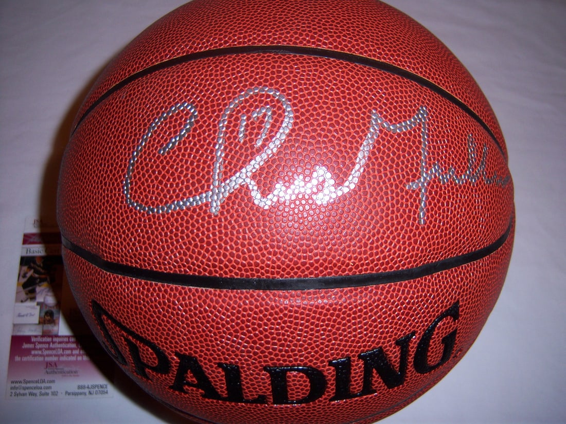 Chris Mullin signed Spalding NBA basketball JSA COA (1 of 2)