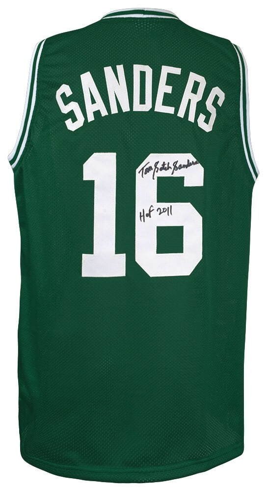 Tom Sanders Signed Green Custom Jersey w/Satch HOF COA (1 of 3)