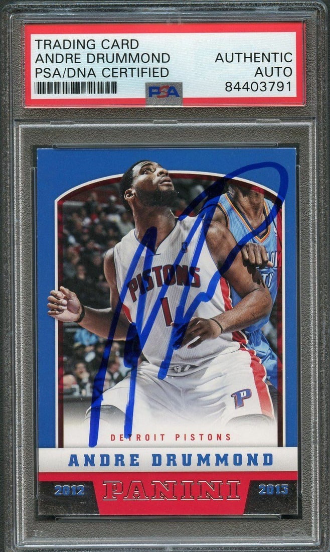 2012-13 Panini #211 Andre Drummond Signed Card PSA Authenticated (1 of 2)