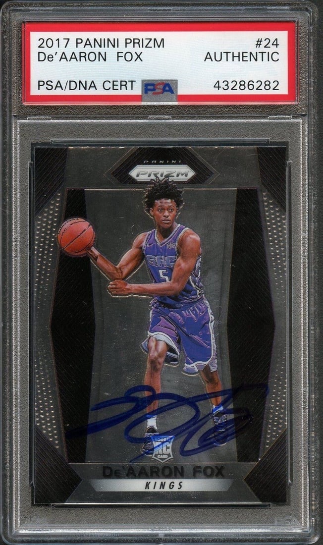 2017 Panini Prizm De'Aaron Fox PSA authenticated autograph RC card (1 of 1)