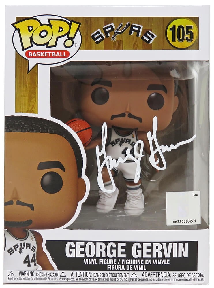 George Gervin Signed Funko Pop Doll #105 San Antonio Spurs COA (1 of 1)