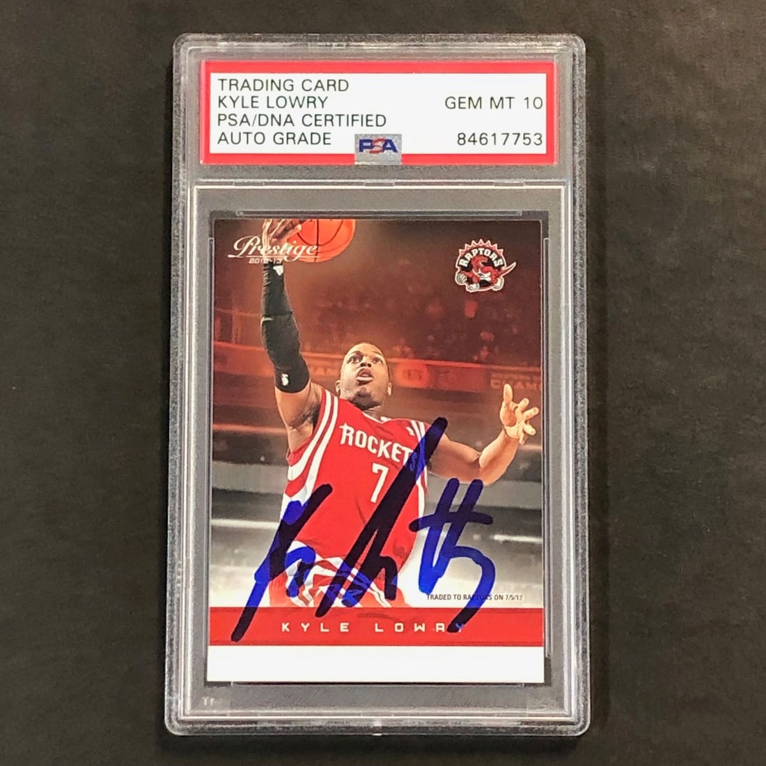 2012-13 Panini Prestige #94 Kyle Lowry Signed Card PSA/DNA Authenticated: 2012-13 Panini Prestige #94 Kyle Lowry Signed Card PSA/DNA Authenticated This is an original 2012-13 Panini Prestige #94 basketball card featuring the autograph of Kyle Lowry, a star player for the To