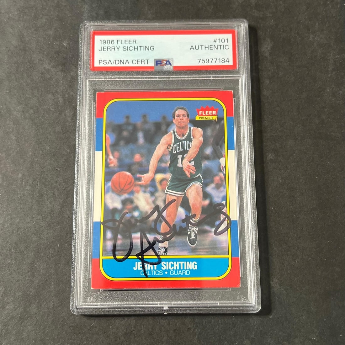 1985-86 Fleer Premier Jerry Sichting Signed Card PSA/DNA Authenticated (1 of 2)