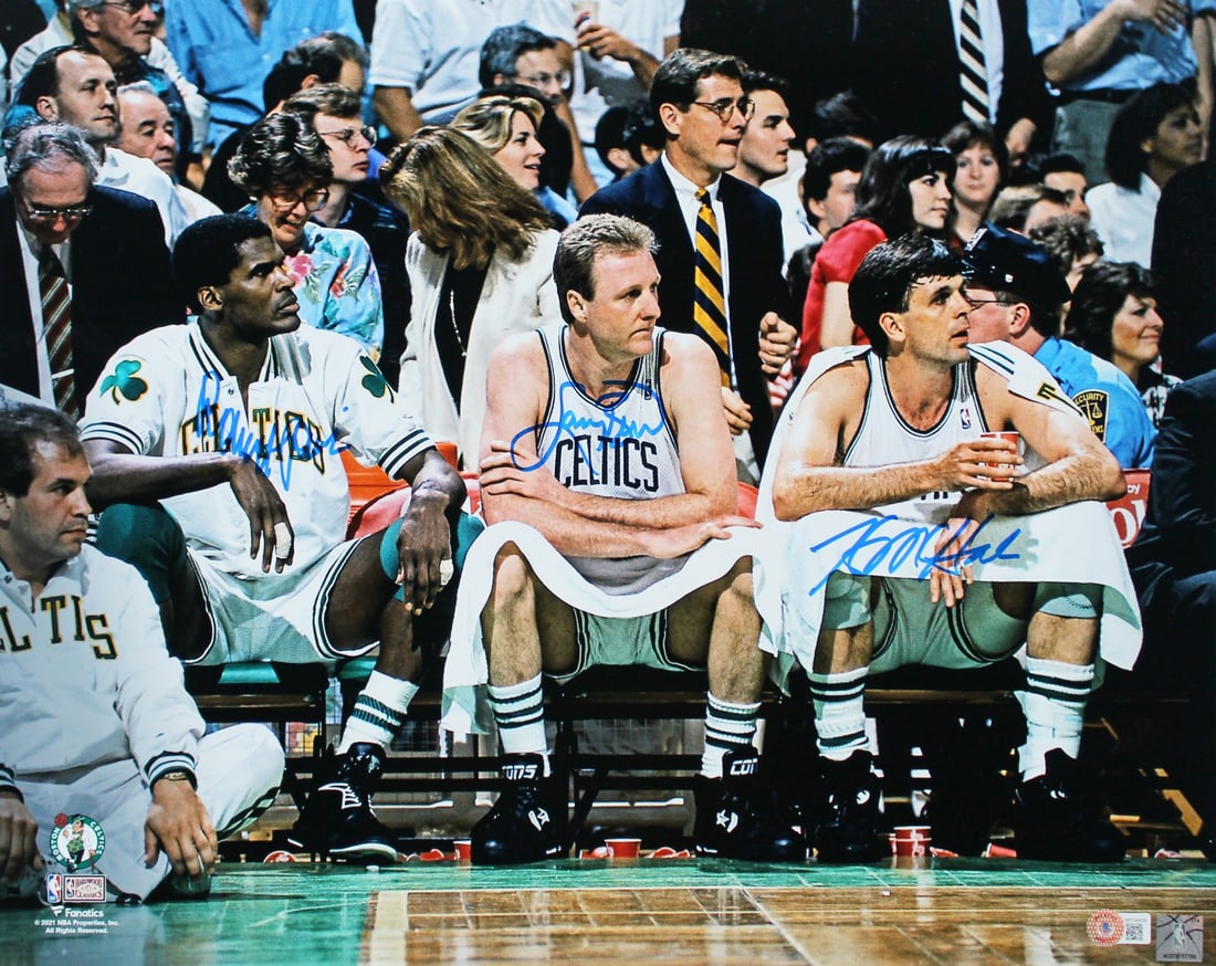 Boston Celtics Larry Bird Kevin McHale Robert Parish Signed 16x20 Photo BAS Witnessed (1 of 4)