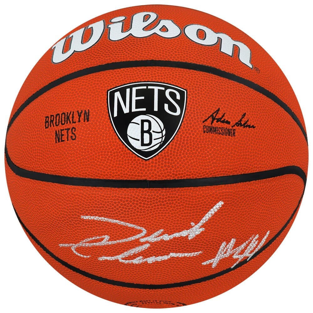 Derrick Coleman Signed Brooklyn Nets Wilson NBA Basketball with COA (1 of 1)