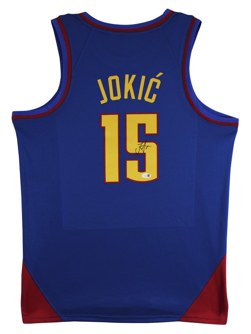 Nikola Jokic Signed Blue City Edition Jersey JSA Authenticated Denver Nuggets: Nikola Jokic Signed Blue City Edition Jersey JSA Authenticated Denver Nuggets This authentic blue City Edition pro style jersey has been personally signed by Nikola Jokic of the Denver Nuggets. The je
