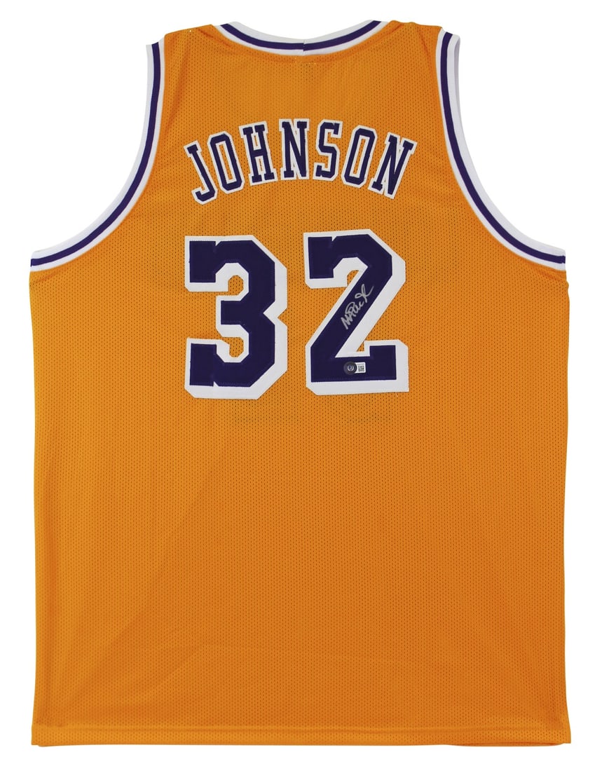Magic Johnson Signed Yellow Jersey BAS Witnessed Autograph Los Angeles Lakers: Magic Johnson Signed Yellow Jersey BAS Witnessed Autograph Los Angeles Lakers This is an authentic yellow pro style jersey, personally signed by Magic Johnson of the Los Angeles Lakers. The autograph