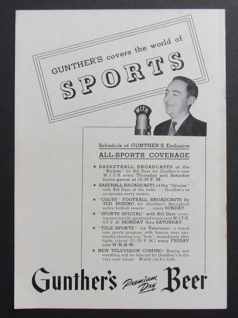 Basketball Program 1947-48 Baltimore Bullets Versus Providence Steamrollers Original - 2
