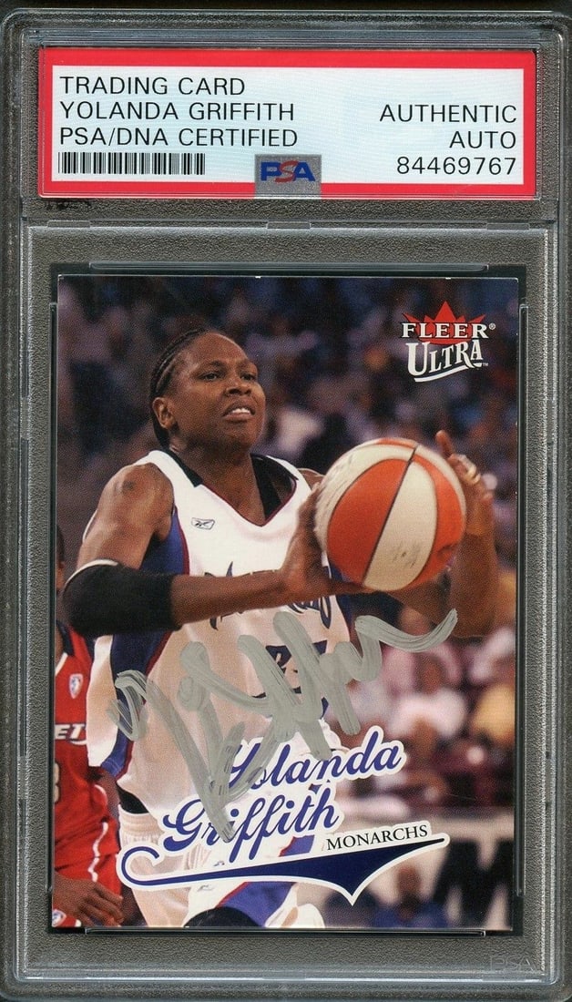 2004 Fleer Ultra #16 Yolanda Griffith Signed Basketball Card PSA Authenticated: 2004 Fleer Ultra #16 Yolanda Griffith Signed Basketball Card PSA Authenticated This listing features a 2004 Fleer Ultra #16 basketball card personally signed by Yolanda Griffith. The autograph has