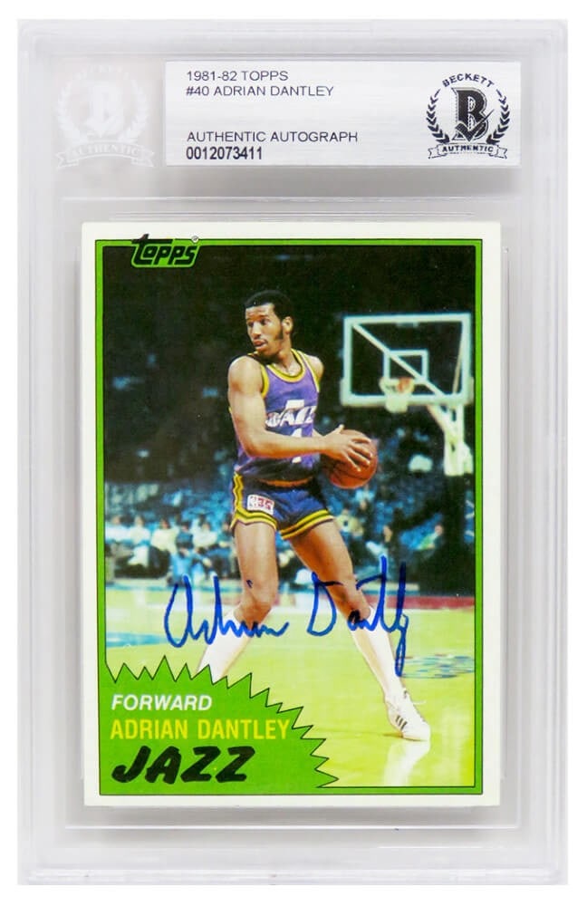Adrian Dantley Signed 1981-82 Topps Jazz Card Beckett Authenticated (1 of 1)