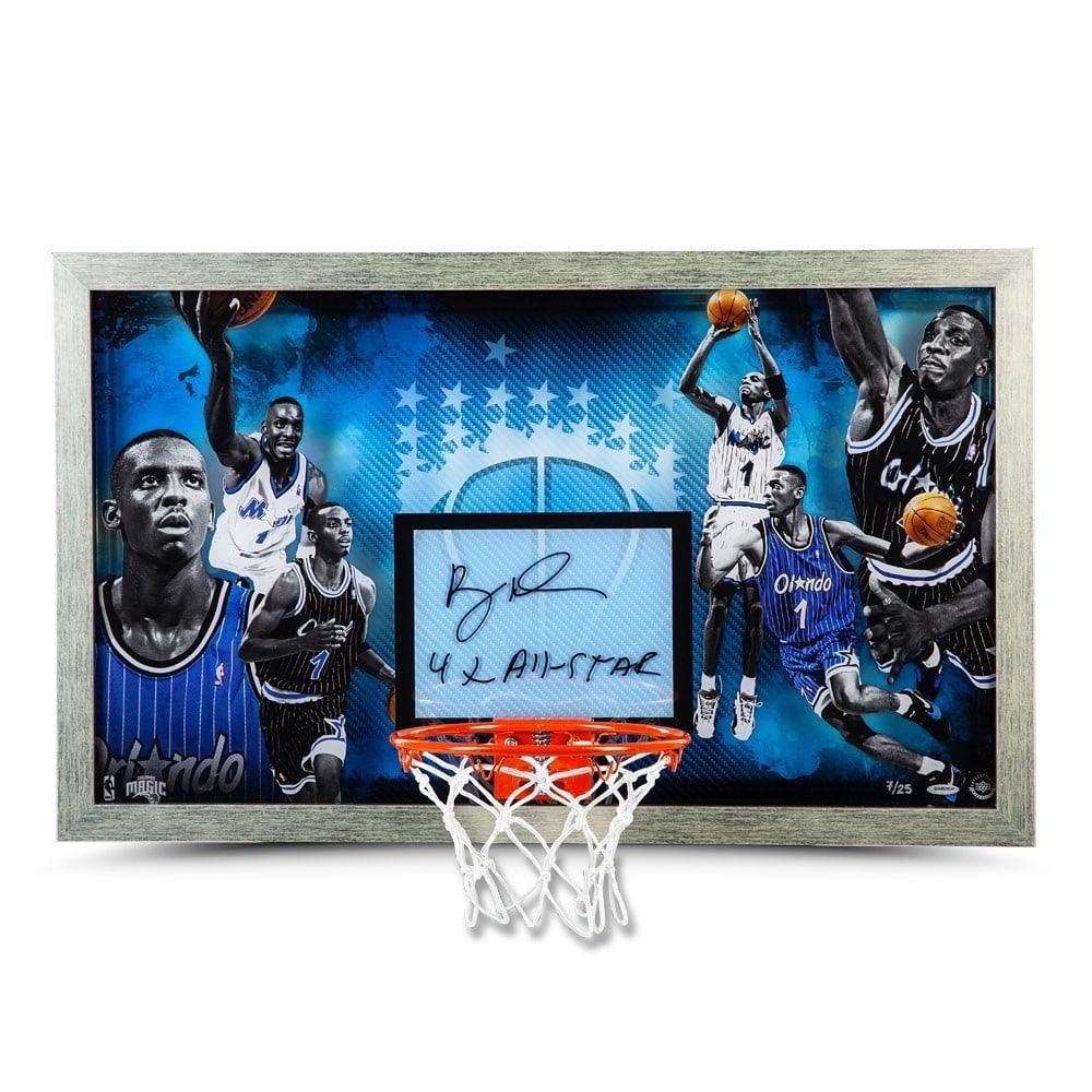 Penny Hardaway Autographed Framed Backboard Limited Edition #/25: Penny Hardaway Autographed Framed Backboard Limited Edition #/25 Celebrate the legacy of Penny Hardaway with this signed and autographed framed backboard, inscribed with "Magic" and limited to just 25